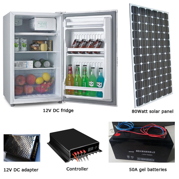 80L solar fridge with 80watt solar panel
