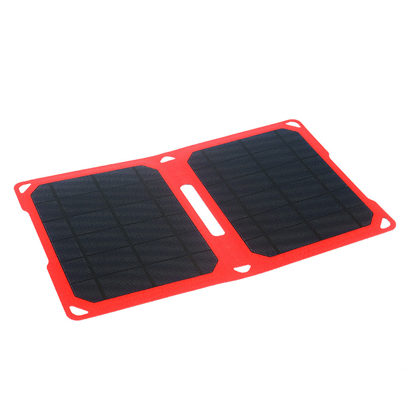 10watt foldable ETFE solar portable charger with 5V dual USB voltage controller EM-010E